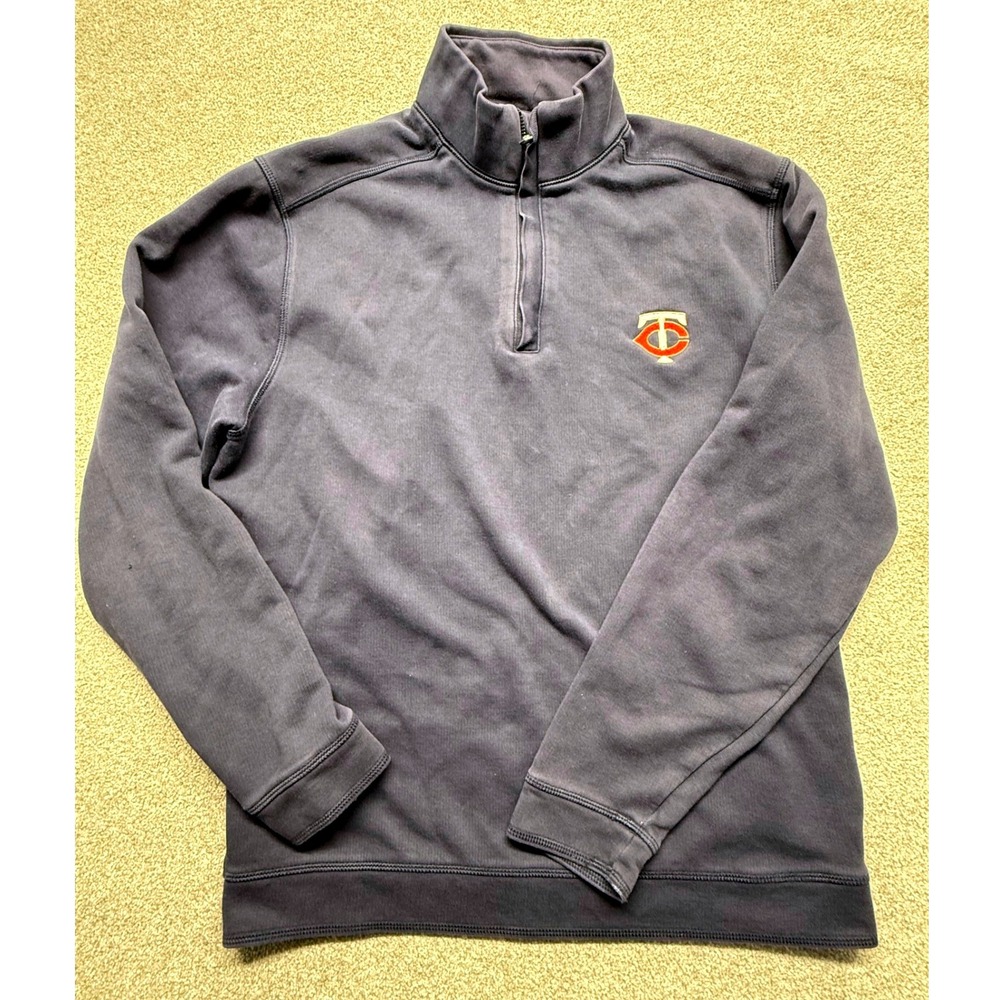 Cutter and Buck‎ Minnesota Twins Quarter Zip Pullover Navy Blue Sweatshirt Large